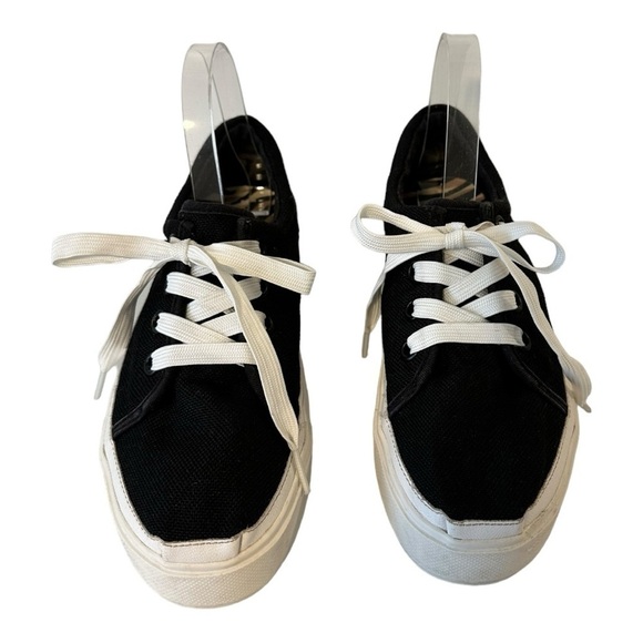 TOMS Women's Alpargata Lace-up Lug Heavy Canvas Sneakers Black - Size 8.5 - Picture 2 of 11